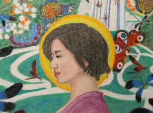 My new pastel painting is completed.　The title is;Sapientia.